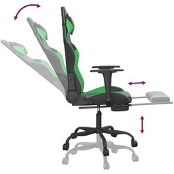 Fotoliu gaming VidaXL 3143656 (Black/Green) Thumb
