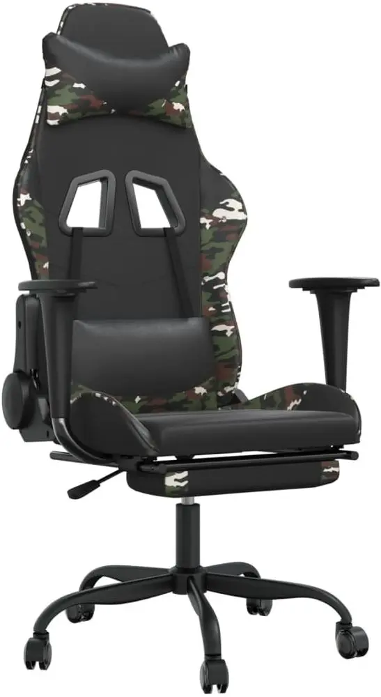 Fotoliu gaming VidaXL 3143664 (Black/Camouflage)