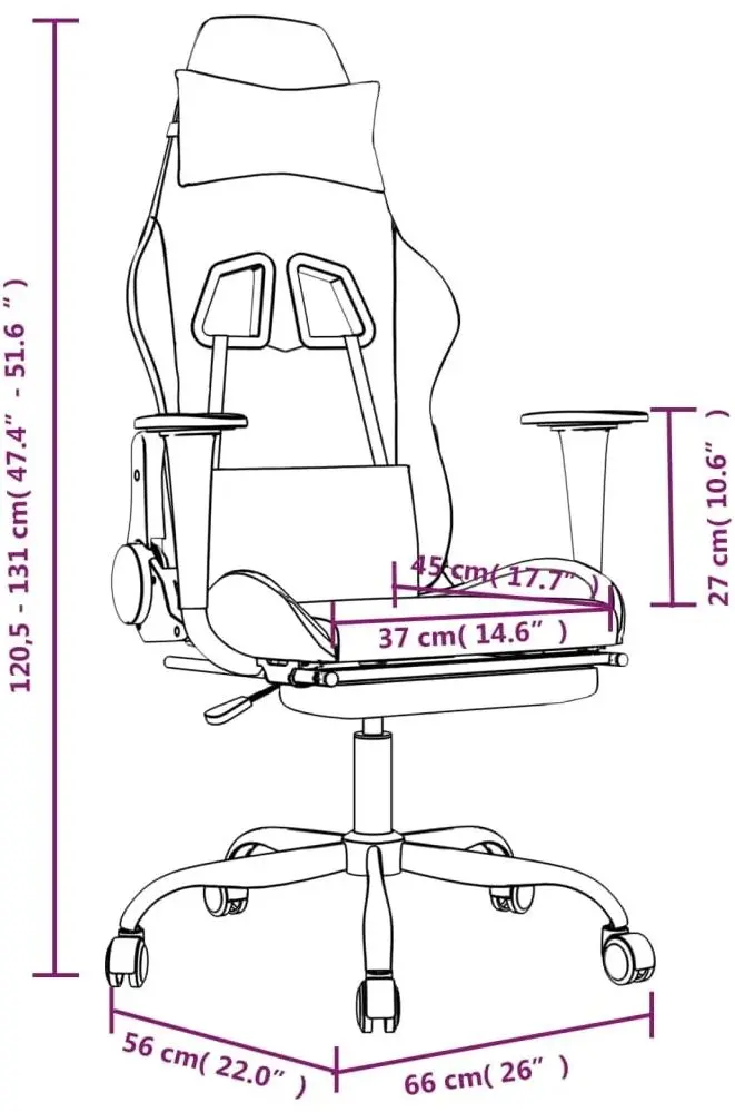 Fotoliu gaming VidaXL 3143664 (Black/Camouflage)