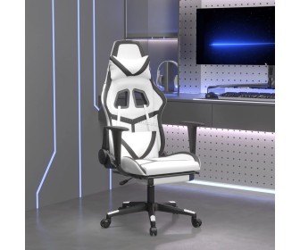 Fotoliu gaming VidaXL 3143685 (White/Black)