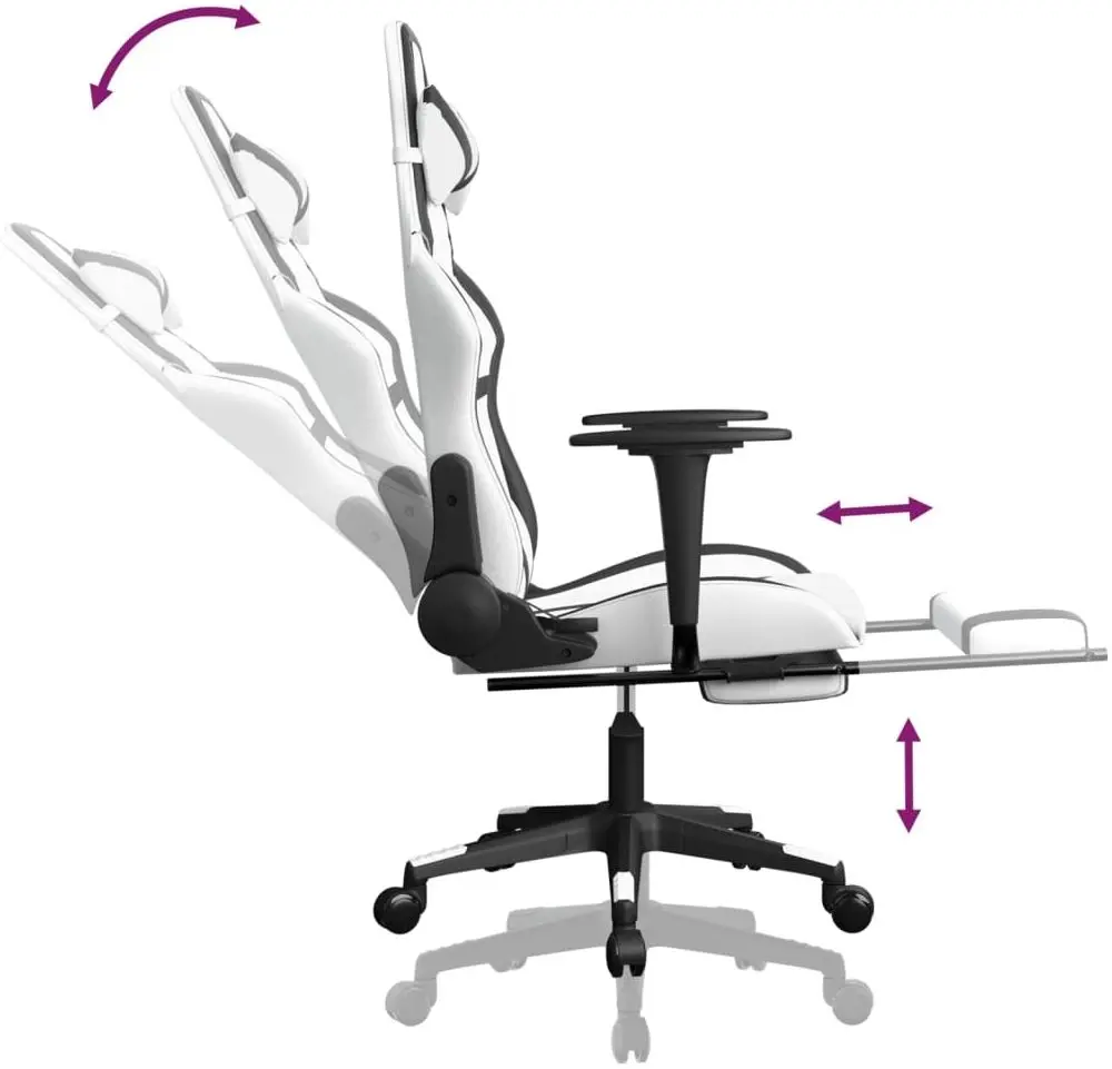 Игровое кресло VidaXL 3143685 (White/Black) - 7