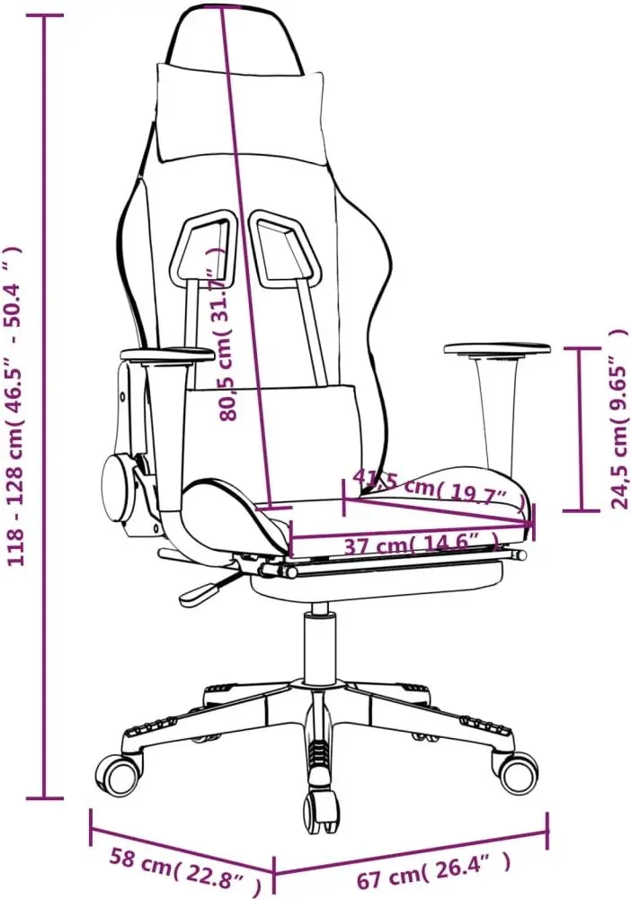 Игровое кресло VidaXL 3143700 (Black/Red)