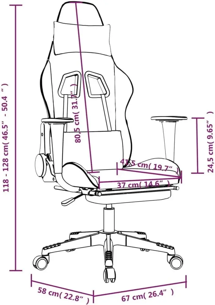 Fotoliu gaming VidaXL 3143710 (Black/Camouflage)
