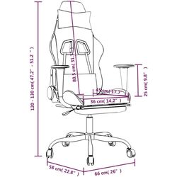 Игровое кресло VidaXL 3143730 (Black/White) Thumb