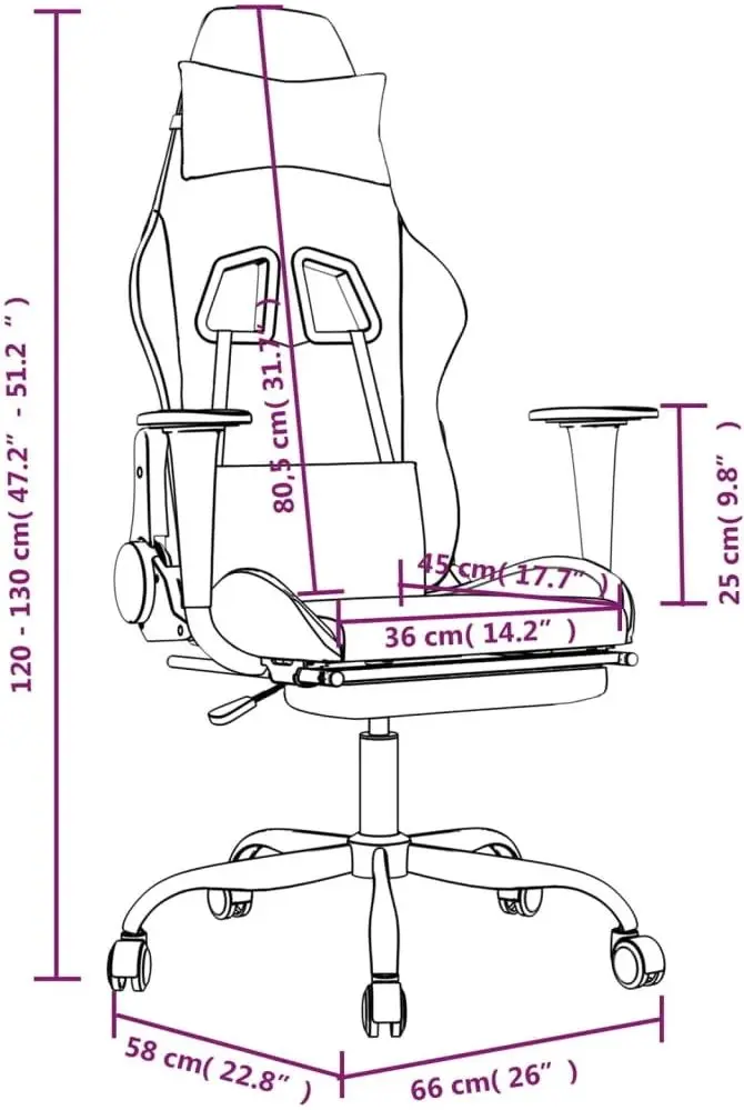 Игровое кресло VidaXL 3143730 (Black/White)