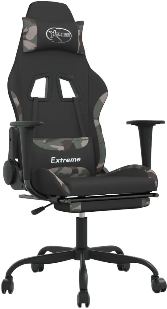 Fotoliu gaming VidaXL 3143732 (Black/Camouflage) - 2