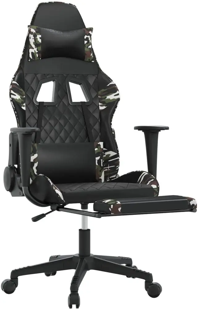 Fotoliu gaming VidaXL 3143774 (Black/Camouflage)