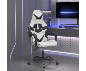 Fotoliu gaming VidaXL 3143852 (White/Black)