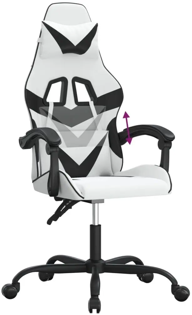 Fotoliu gaming VidaXL 3143852 (White/Black)