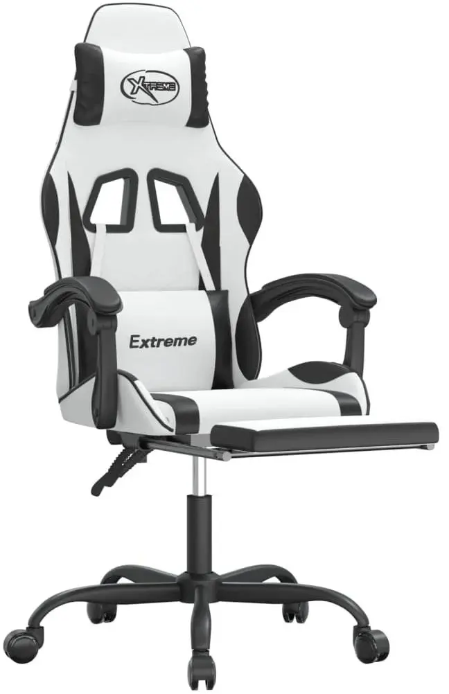 Fotoliu gaming VidaXL 3143888 (White/Black)