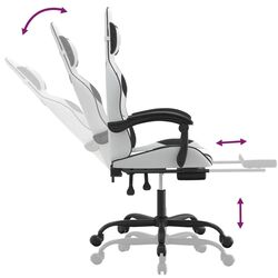 Fotoliu gaming VidaXL 3143888 (White/Black) Thumb