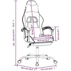 Fotoliu gaming VidaXL 3143888 (White/Black) Thumb