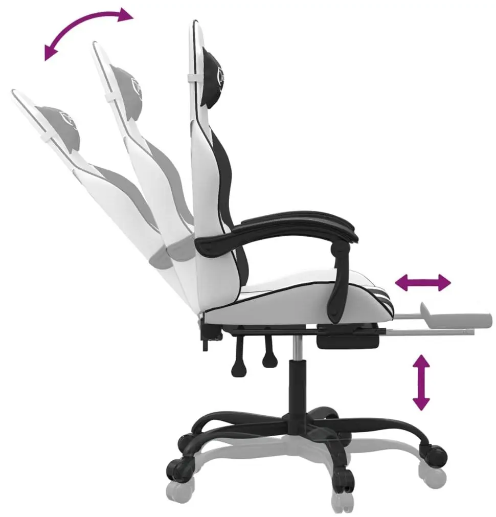 Игровое кресло VidaXL 3143912 (White/Black)