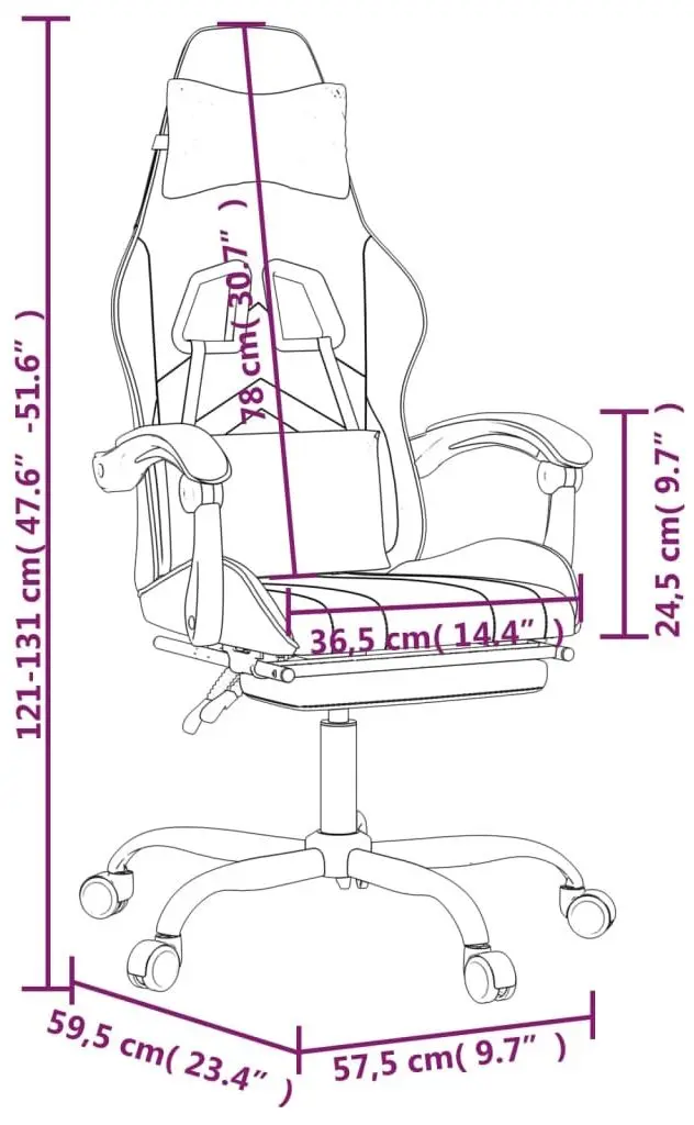 Игровое кресло VidaXL 3143912 (White/Black)