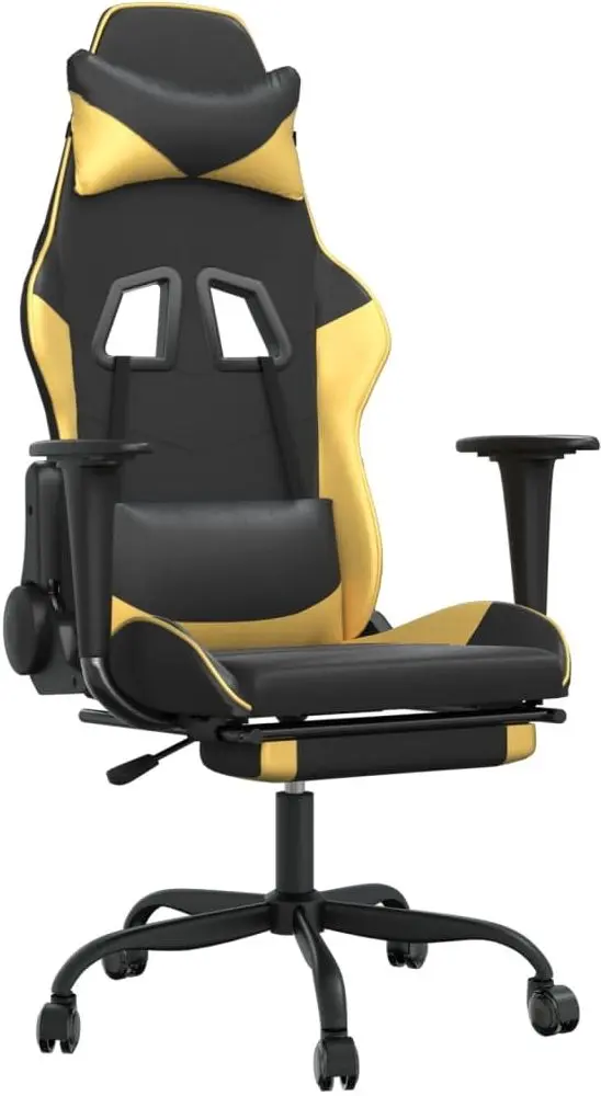 Fotoliu gaming VidaXL 345413 (Black/Gold)