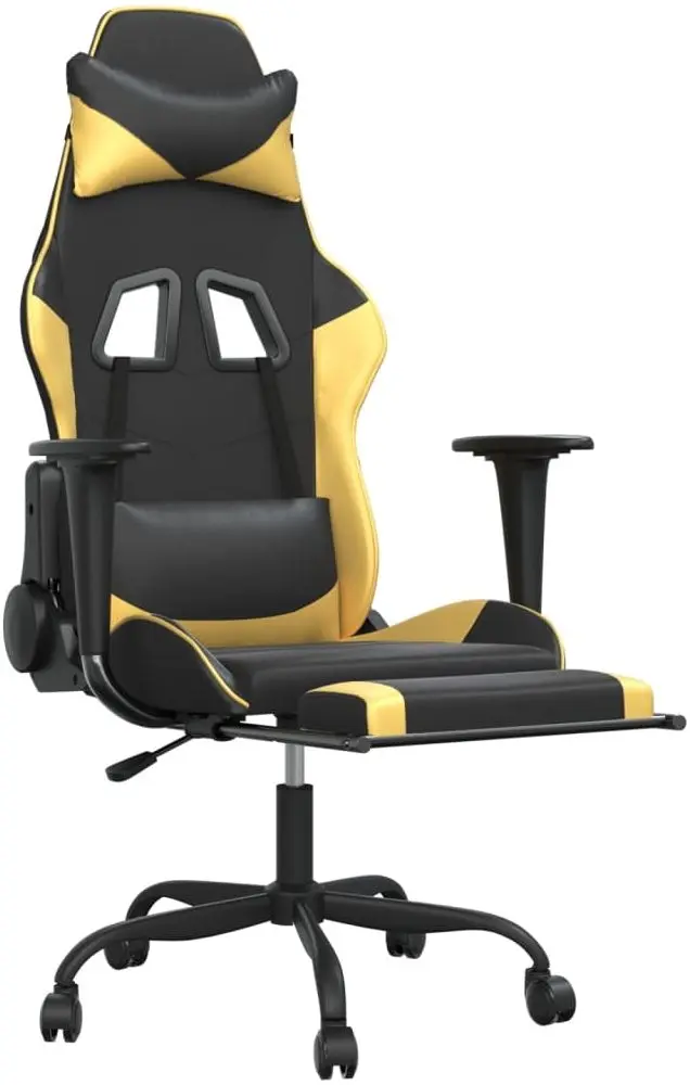 Fotoliu gaming VidaXL 345413 (Black/Gold)