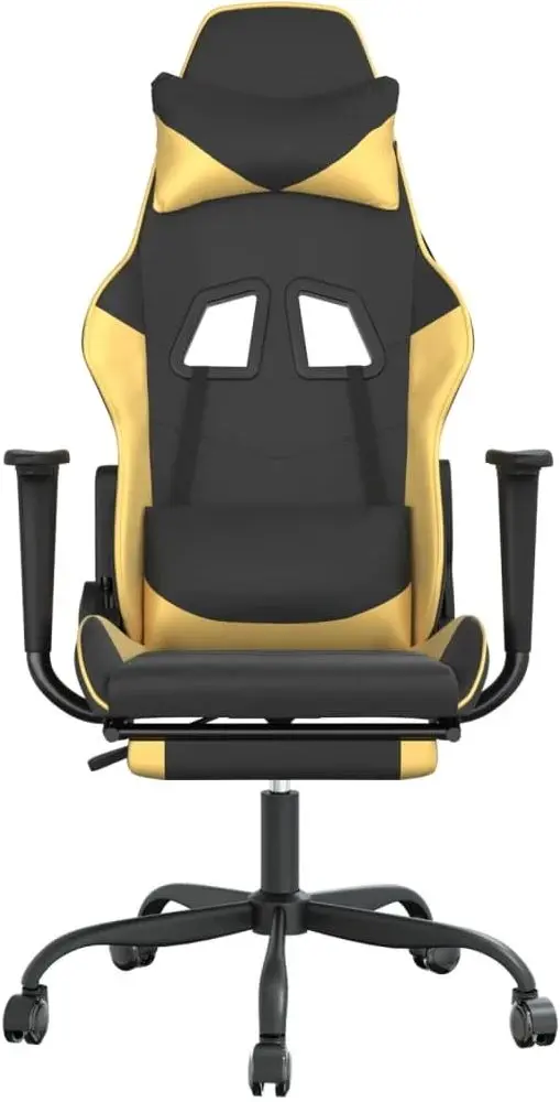 Fotoliu gaming VidaXL 345413 (Black/Gold)