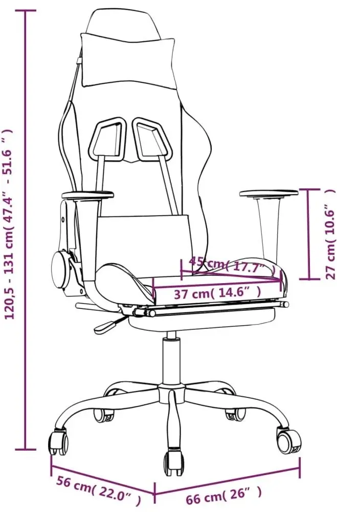 Fotolu gaming VidaXL 345414 (Black/Green)