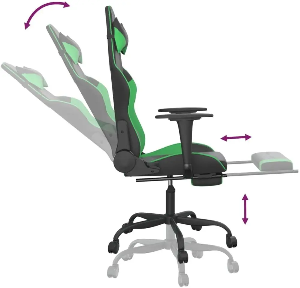 Fotolu gaming VidaXL 345414 (Black/Green)