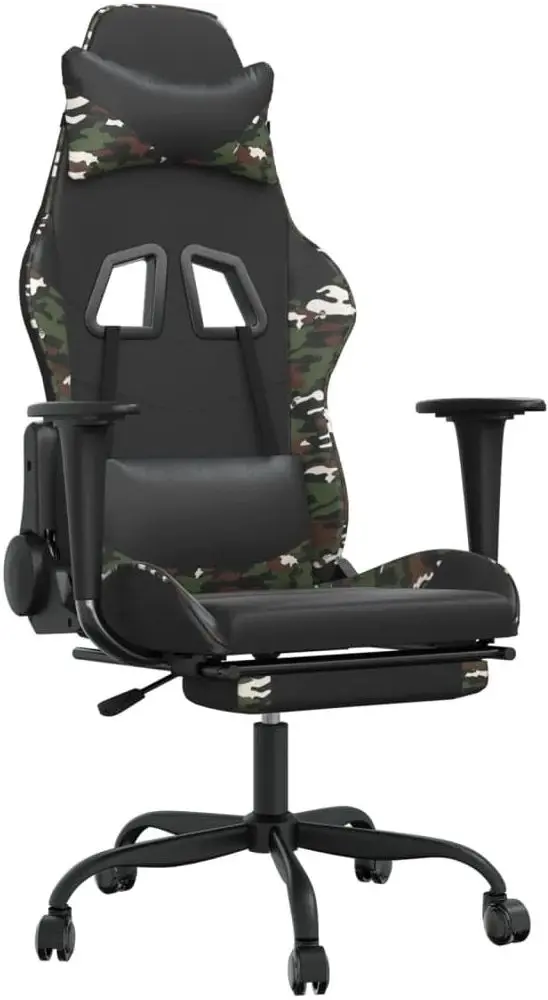Fotoliu gaming VidaXl 345422 (Black/Camouflage)