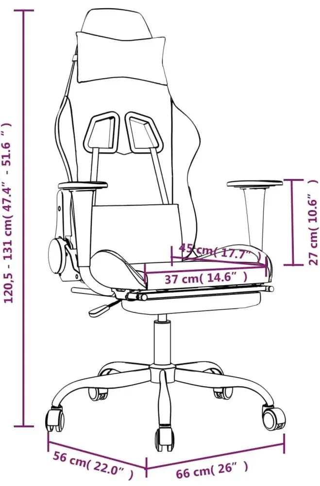 Fotoliu gaming VidaXl 345422 (Black/Camouflage)