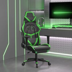 Fotoliu gaming VidaXL 345437 (Black/Green)