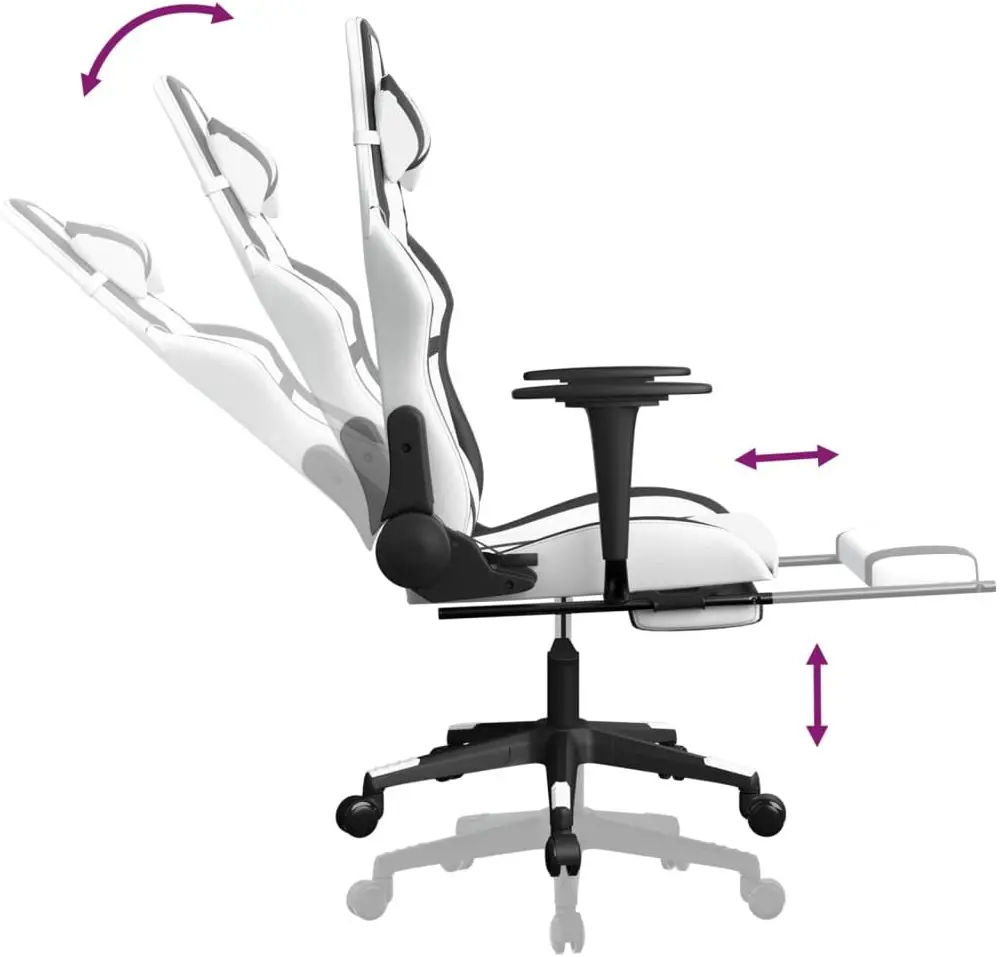 Игровое кресло VidaXL 345443 (White/Black) - 7