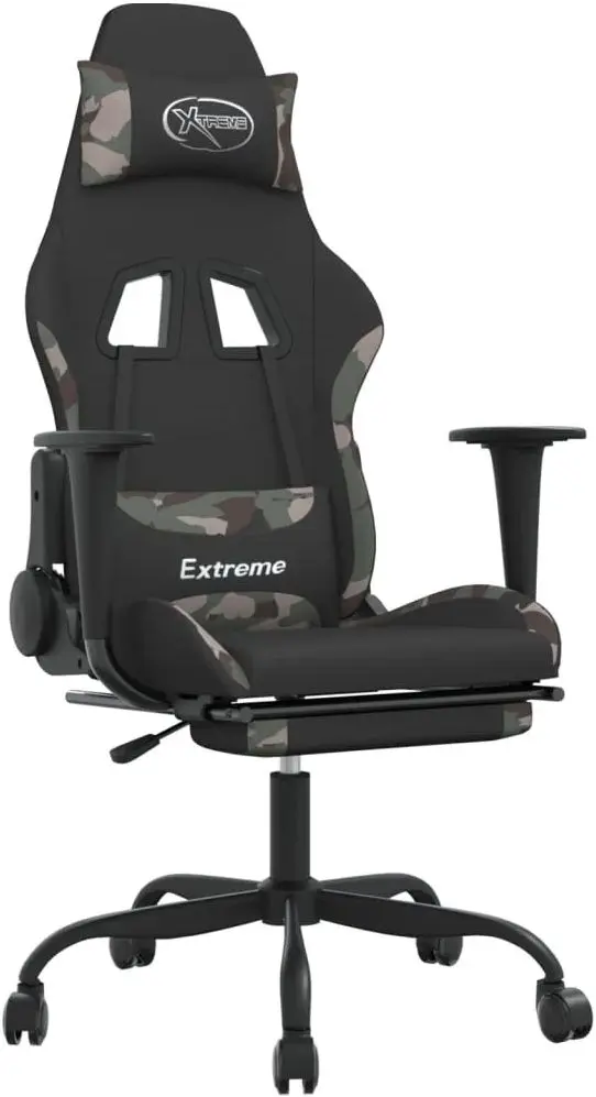 Fotoliu gaming VidaXL 345490 (Black/Camouflage) - 2