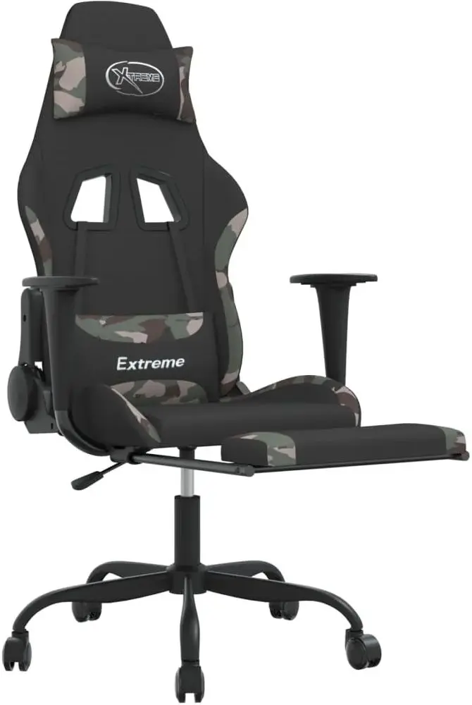 Fotoliu gaming VidaXL 345490 (Black/Camouflage) - 4