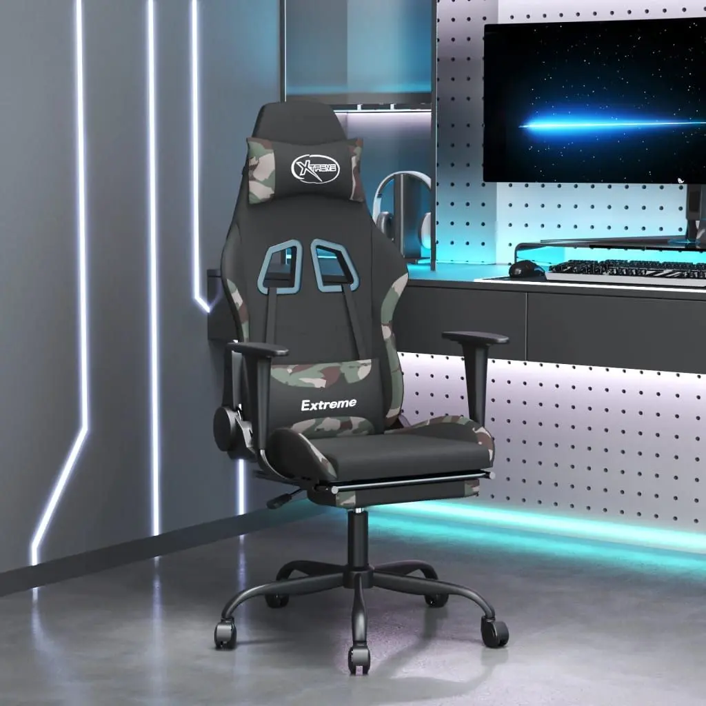 Fotoliu gaming VidaXL 345490 (Black/Camouflage)