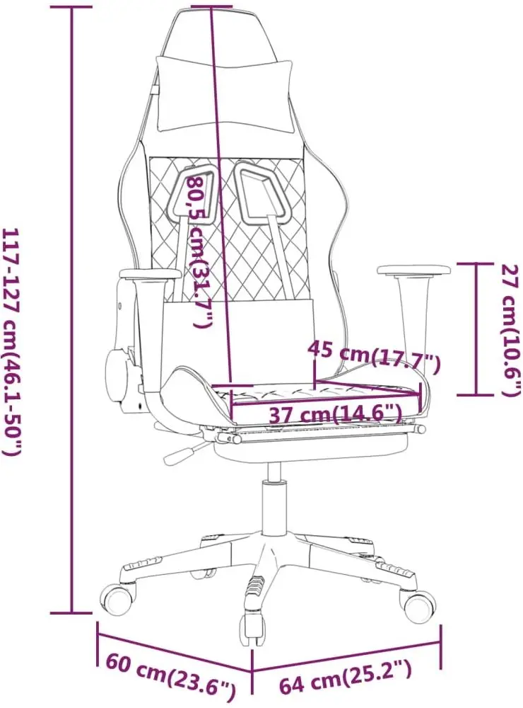 Fotoliu gaming VidaXL 345532 (Black/Camouflage)