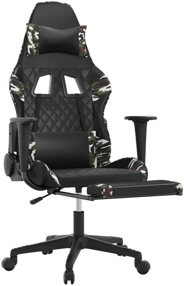Fotoliu gaming VidaXL 345532 (Black/Camouflage)
