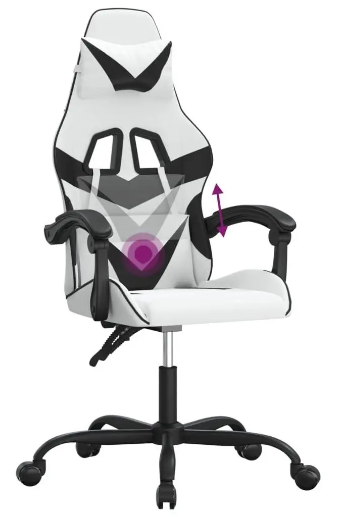 Fotoliu gaming VidaXL 349553 (White/Black)