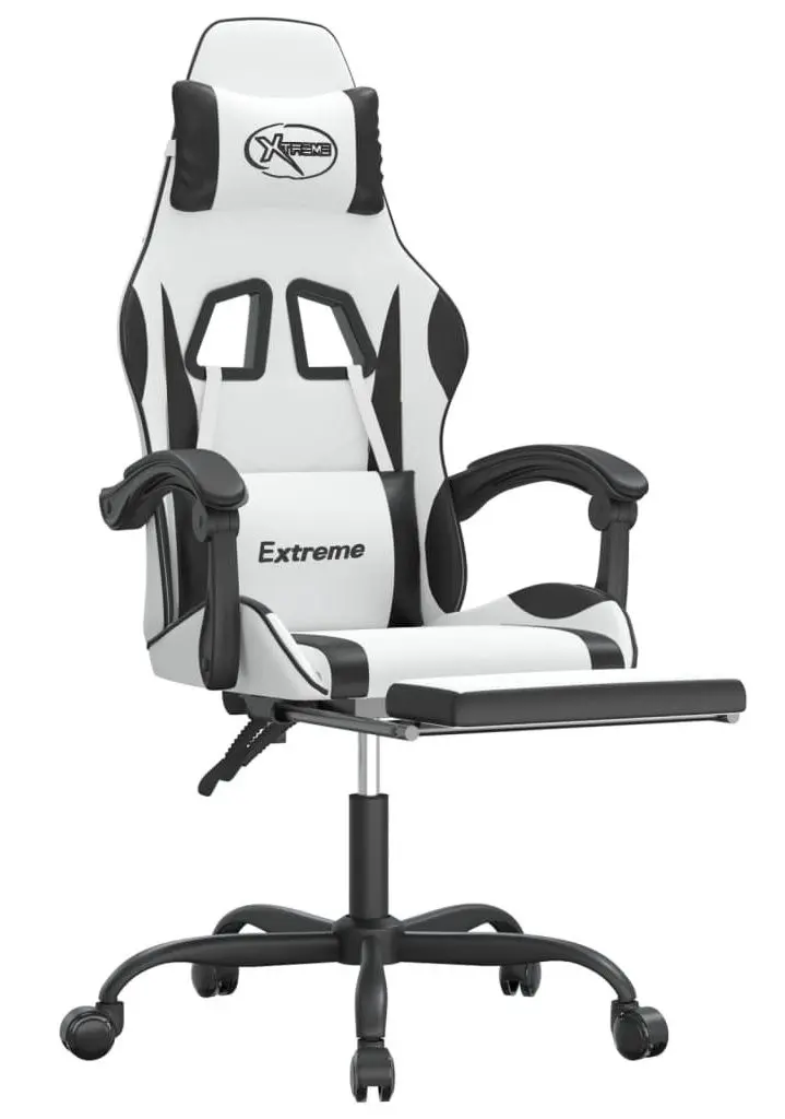 Fotoliu gaming VidaXL 349589 (White/Black)