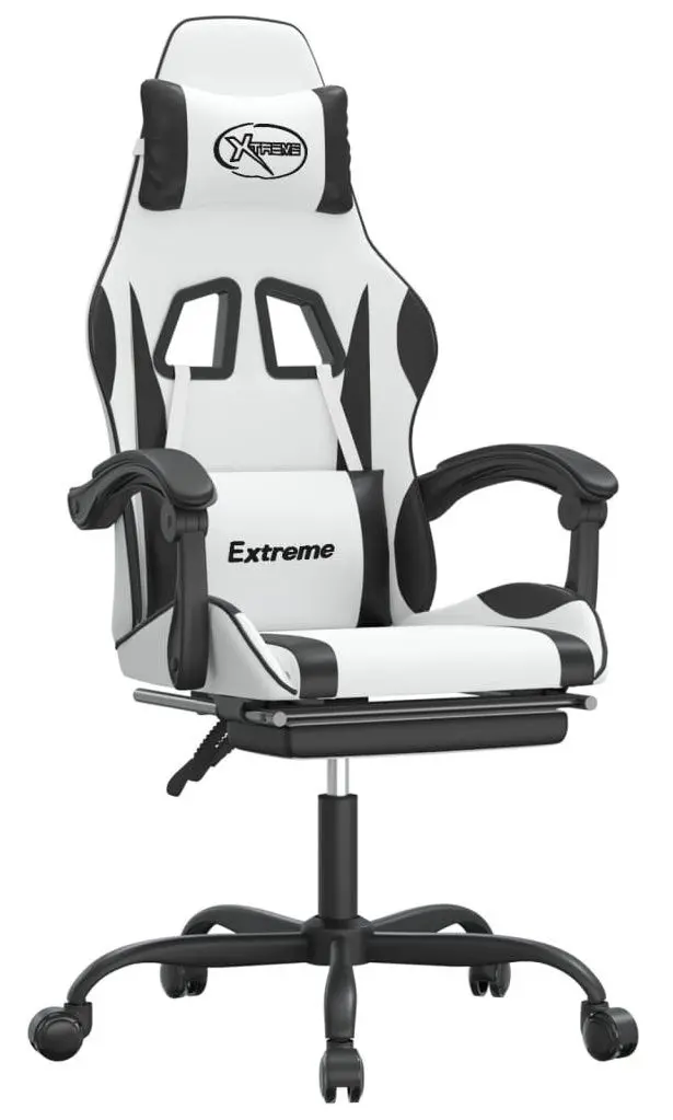 Fotoliu gaming VidaXL 349589 (White/Black)