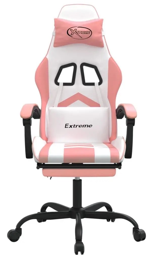 Fotoliu gaming VidaXL 349612 (White/Pink)