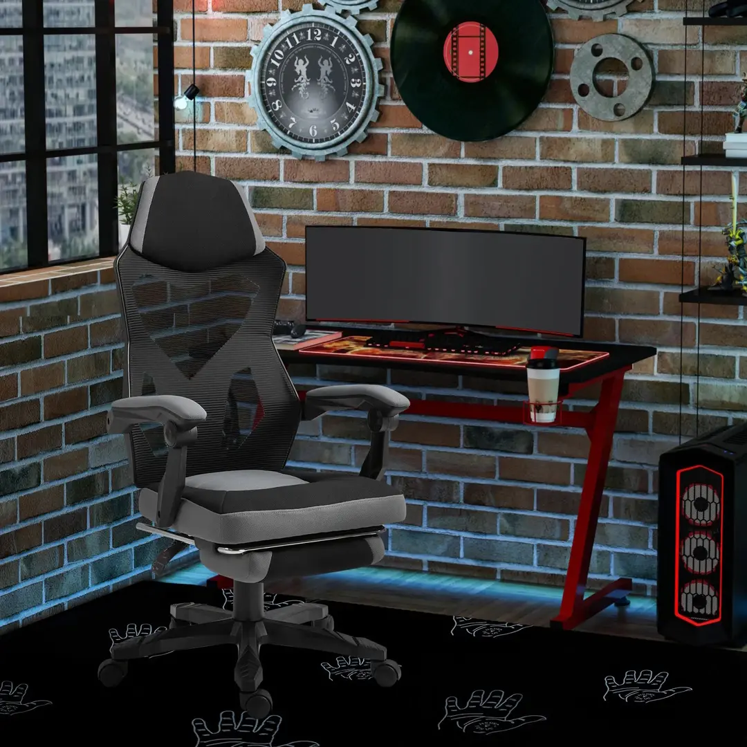 Игровое кресло Vinsetto 921-233V80GY (Grey/Black)