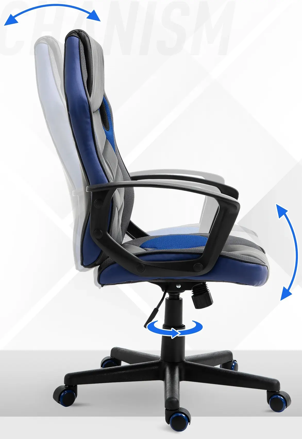 Игровое кресло Vinsetto 921-363BU (Black/Blue) - 4