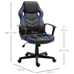 Игровое кресло Vinsetto 921-363BU (Black/Blue) Thumb