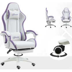 Fotoliu gaming Vinsetto 921-618V02WT (White/Purple) Thumb