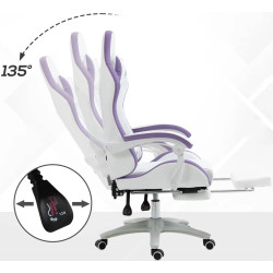 Fotoliu gaming Vinsetto 921-618V02WT (White/Purple) Thumb