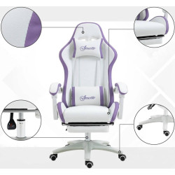 Fotoliu gaming Vinsetto 921-618V02WT (White/Purple) Thumb
