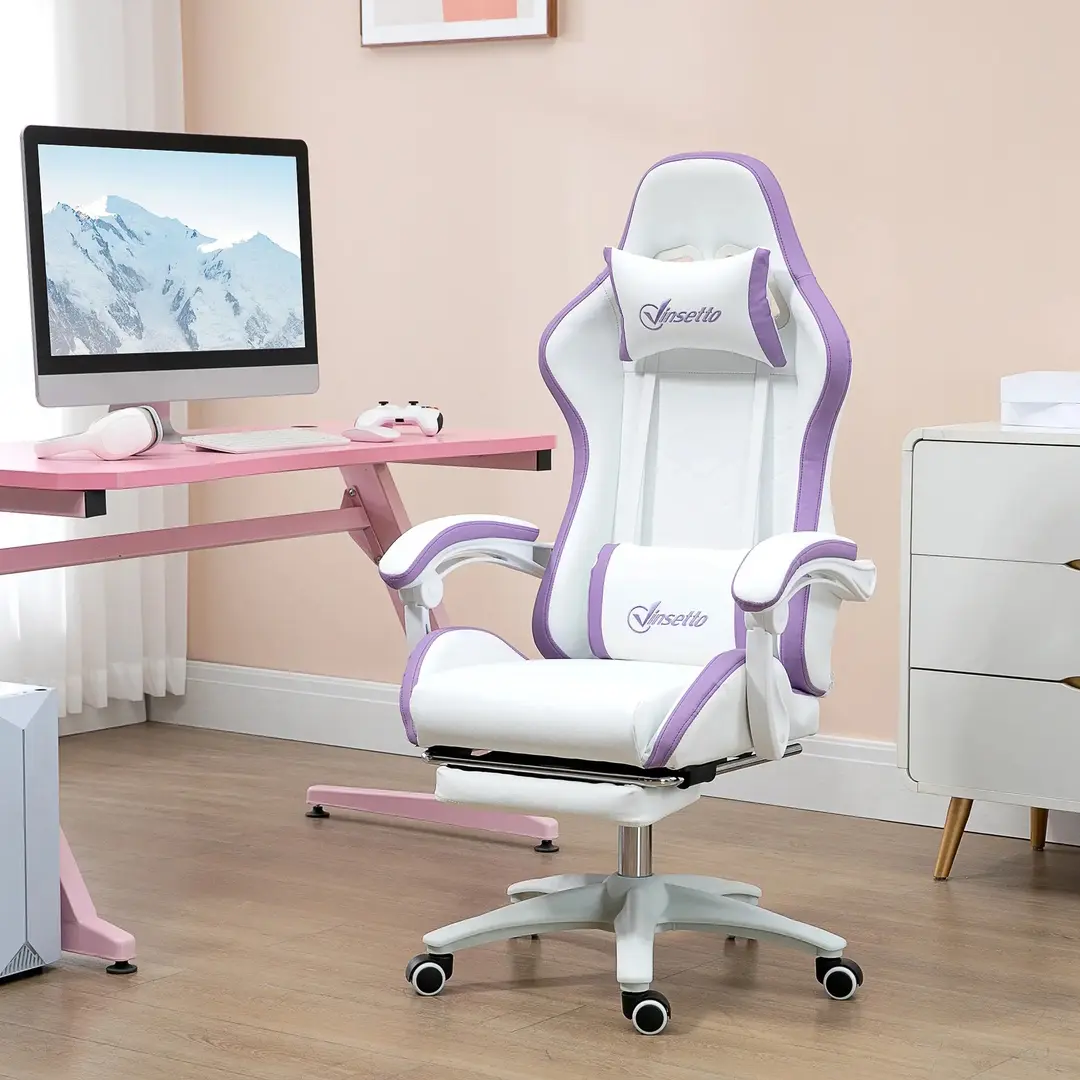 Fotoliu gaming Vinsetto 921-618V02WT (White/Purple)