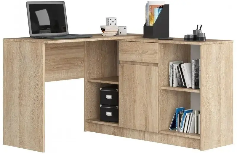 Комплект офисной мебели Akord R11 R80 1D2SZ Sonoma Oak + B-17 1SZ1D Sonoma Oak + B-17 Sonoma Oak + Chomik FOT5047 Black - 7