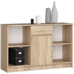 Комплект офисной мебели Akord R11 R80 1D2SZ Sonoma Oak + B-17 1SZ1D Sonoma Oak + B-17 Sonoma Oak + Chomik FOT5047 Black Thumb