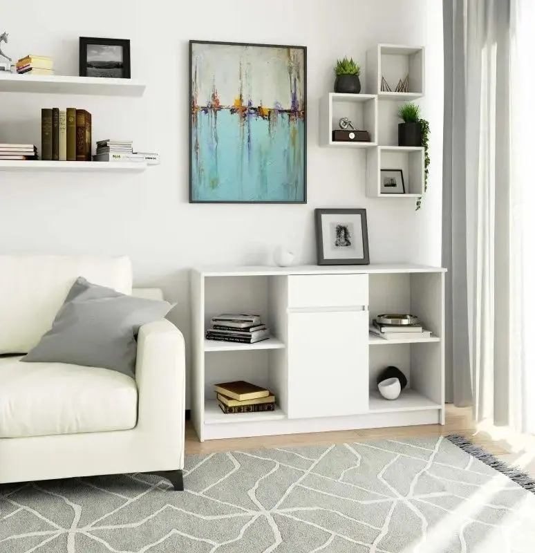 Комплект офисной мебели Akord R11 R80 1D2SZ White + B-17 1SZ1D White + B-17 White + Chomik FOT5047 Black - 4