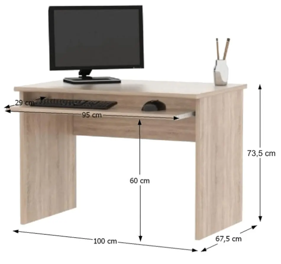 Birou modular Mobhaus Johan 2 New (Sonoma Oak/White)