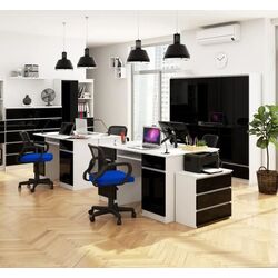 Etajera Akord R80 1D4P (White/Black Gloss) Thumb