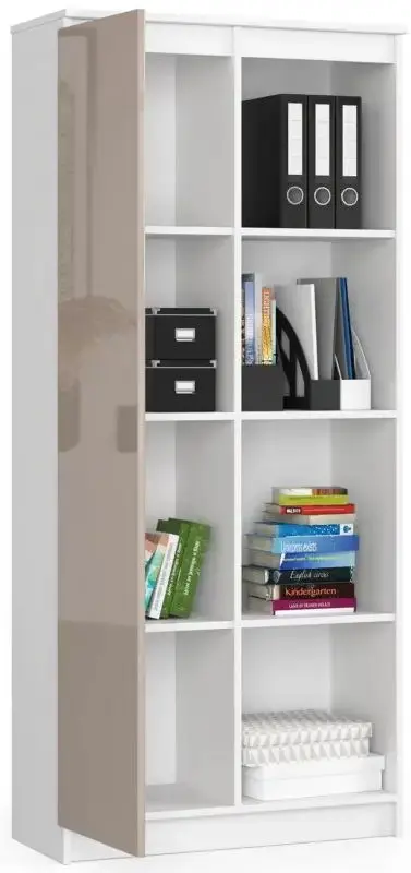 Стеллаж Akord R80 1D4P (White/Cappuccino Gloss) - 3