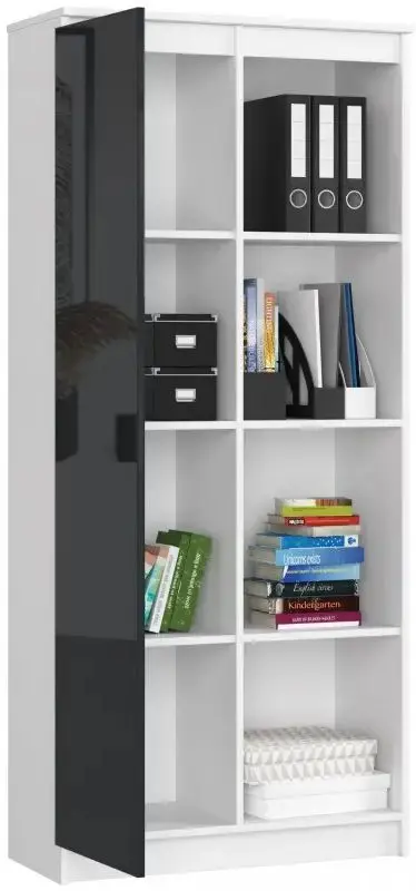 Стеллаж Akord R80 1D4P (White/Graphite Gloss)